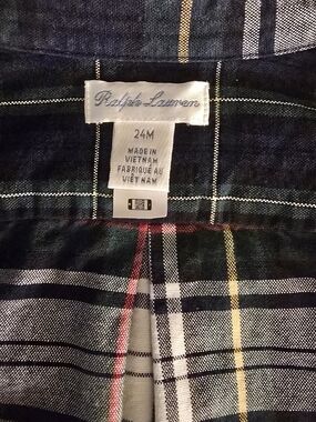 Ralph Lauren Toddler Plaid Button-Down Shirt in Navy, White, Red, Yellow